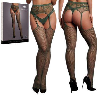 Fishnet Lace Garterbelt Stocking One Size Open-Back Breathable Sexy Lingerie