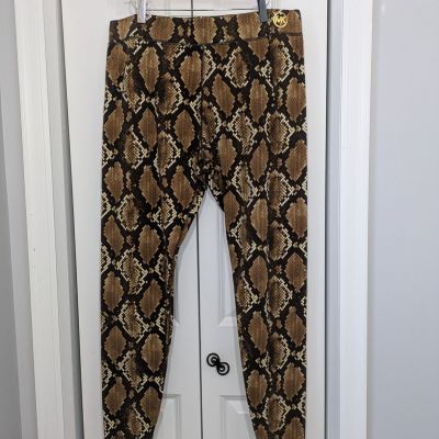 Michael Kors Women's Size XL Brown Leggings Animal Print