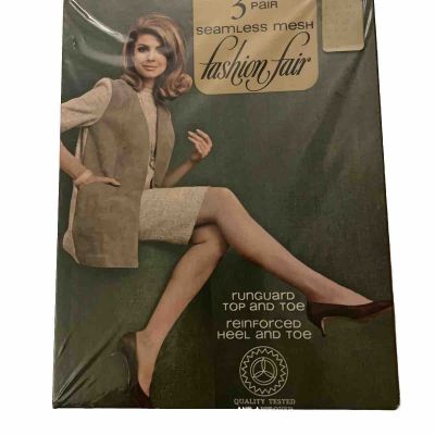 Fashion Fair Nylon Thigh High Garter Stockings, 3 Pair New Old Stock 1960s Vtg