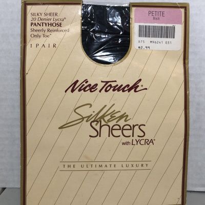 Nice Touch Pantyhose Silken Sheets Petite Black Lycra