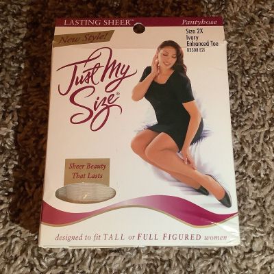 Just My Size by Leggs lasting sheer pantyhose, color ivory, size: 2X