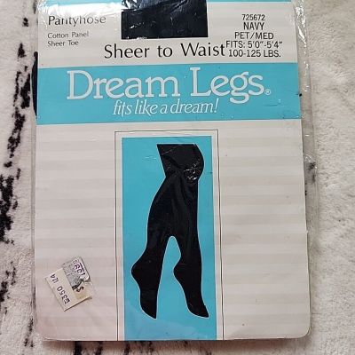 Pantyhose Petite Medium Dream Leggs Sheer To Waist Navy