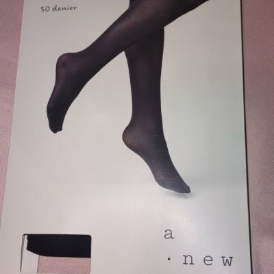 Women's High Waist Control Top Opaque Black Tights 50 Denier A New Day NWT s/m