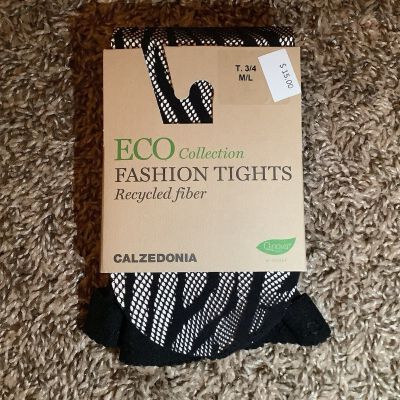 Calzedonia ECO collection fashion zebra tights, color nero, size: M/L