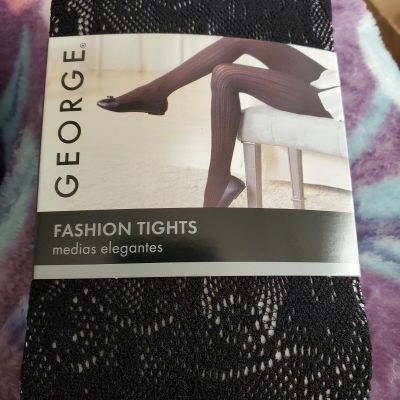 Women's Control Top Tights Black Argyle Fashion Tights Size 2