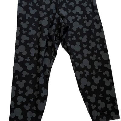 Torrid Disney Black Crop Leggings with Grey Mickey Mouse Logo Size 2 New NWT