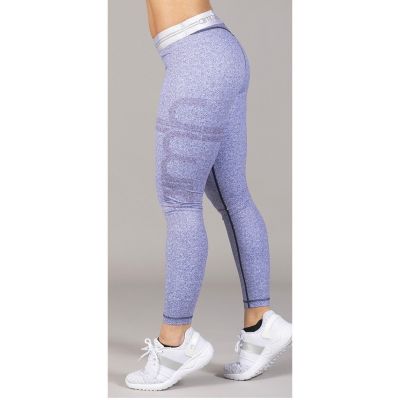 Ami'n POWER TIGHT purple blue women workout logo leggings small ankle cropped