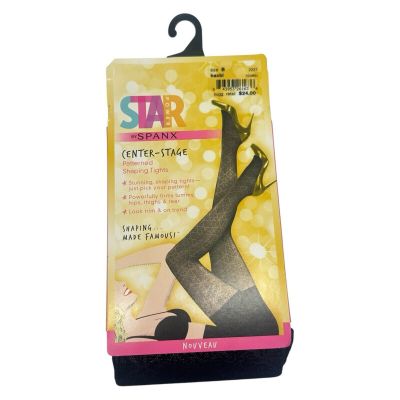 Star Power by SPANX Center Stage Patterned Shaping Tights Size B Black