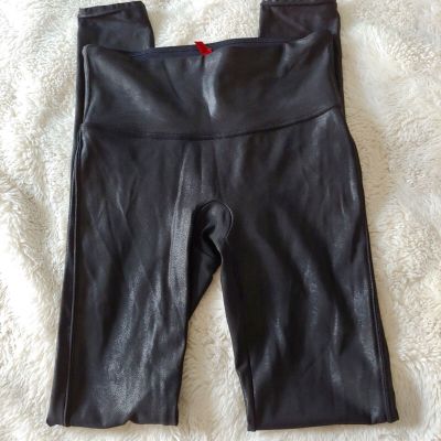 Spanx faux leather liquid wet look leggings SP