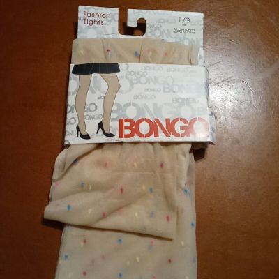 NEW Womens Bongo Beige Nude with confetti Fashion Tights size L