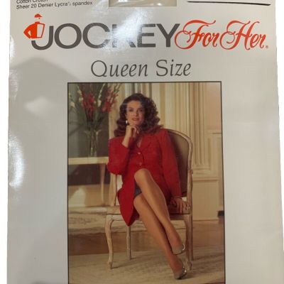 Jockey For Her Queen Size Sheer & Comfortable Control Top PantyHose, Antique Wh