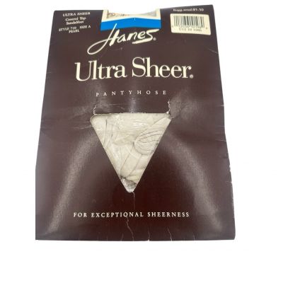 Hanes Ultra Sheer Sandalfoot Control Top Pantyhose PEARL SIZE A- NOS 710 Vintage