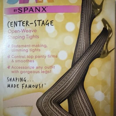 Spanx Star Power Center Stage Open Weave Shaping Tights. Black. Size E. Boudoir