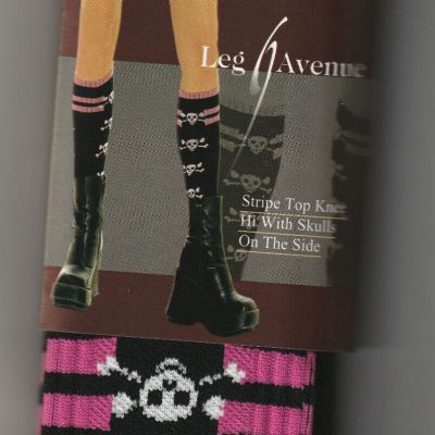 Fun Pink Stripe Top Knee Hi w/SKULLS on Side HALLOWEEN Pirate