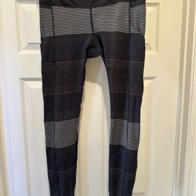 Lululemon Speed Tight II Luxtreme Size 10 Ombre Stripe Black Multi OMBM/BLK EUC