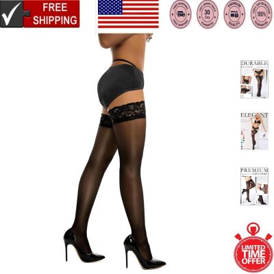 17 Color Thigh High Stockings with Silicone Lace Top - All-Day Comfort & Style