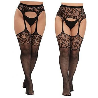 Plus Size Stockings Thigh High Fishnet Stockings One Size Patternb-floret