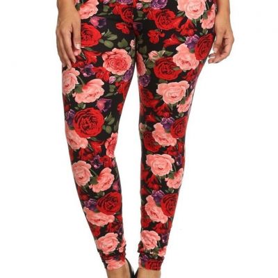 Plus Size Womens Buttery Smooth Vivid Rose Plus Size Leggings