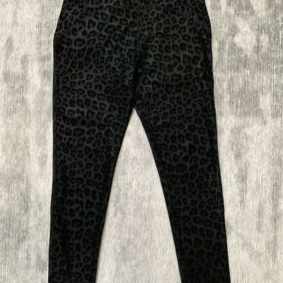 Primo Tessuto Women’s Black Leopard Leggings Size XL