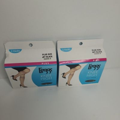 Leggs Knee High Day Sheer Pantyhose Plus Size NEW  3 Pairs Per Box