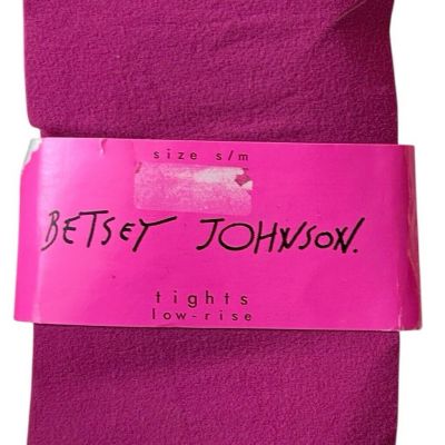 Vintage Betsey Johnson Low Rise Tights Hot Pink Fuchsia Hosiery Small Medium