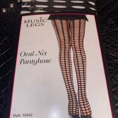 sexy MUSIC LEGS oval CIRCLE net FISHNET spandex THIGH highs HI stockings NYLONS