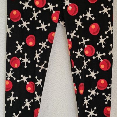 Womens Leggings Pants Size Tall & Curvy LuLaRoe Red Black White Jacks Sueded