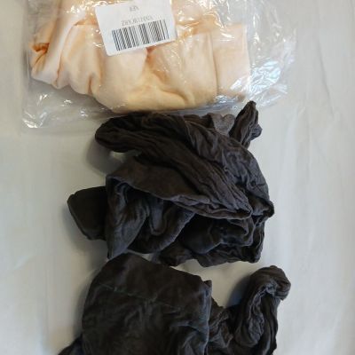 NWOT  2 Pair Dark Brown, 1 Pair Cream Tights Pantyhose, 8-14