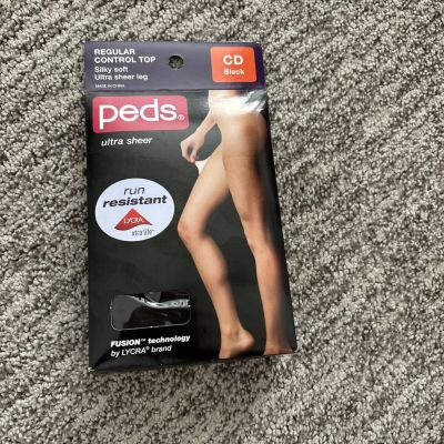 Peds Pantyhose Black Ultra Sheer