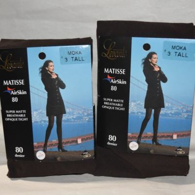 2X Levante Matisse Airskin 80 denier opaque tights Mocha 3 Tall