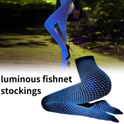 Glow In The Dark Fishnet Stockings Stylish Party Club Mesh Pantyhose Lumino I ??