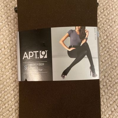 Apt. 9 Semi-Opaque Microfiber Control-Top Tights Brown, Size: S