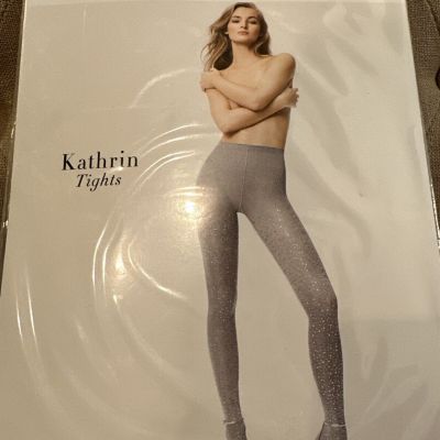 Wolford Kathrin Tights M Artic Grey/Silver Tights Hand Applied Appliqué Details