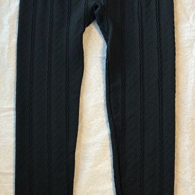 JW style women's cozy fleece lined leggings women's size L/XL black NWT