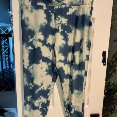 Adore Me Plus Size Tie Dye Athletic Leggings with Crossover Waist Size 1X