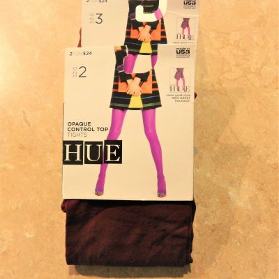 925   HUE Cabernet Opaque Nylon Control Top Womans Tights 2