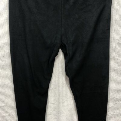 Cuddl Duds Womens Fleece Leggings Size 1X Black Comfort Lounge H-4896