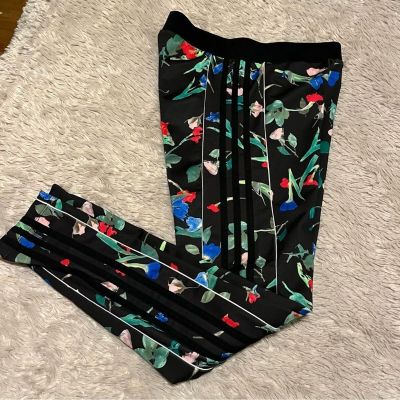 Adidas black floral track style leggings