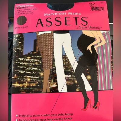 Assets Spanx Maternity Terrific Tights Black Opaque Pattern Size 3 Large