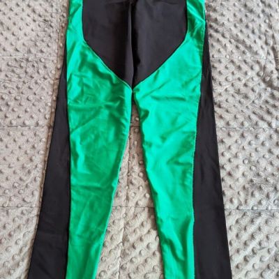 Green Leggings with Pocket Glossy Workout Yoga High Rise High Waist Size S,M,L