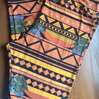 LuLaRoe TC2 Halloween Orange peaky Witch Leggings Tall & Curvy 2 Plus Size