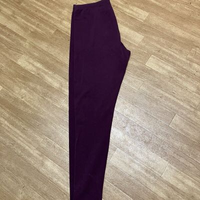 J. JILL PIMA COTTON SPANDEX ANKLE LEGGINGS, Sz S, Plum