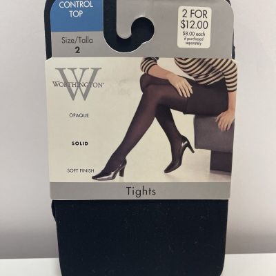 Worthington Tights Color Opaque Size 2 Control Top Tights Soft Finish