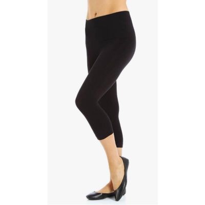 Love Your Assets by Sara Blakely Seamless Legging Capri Style SH2015 Black Large