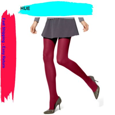 Hue Women's Opaque Sheer to Waist Tights, Color Sangria, Size 1