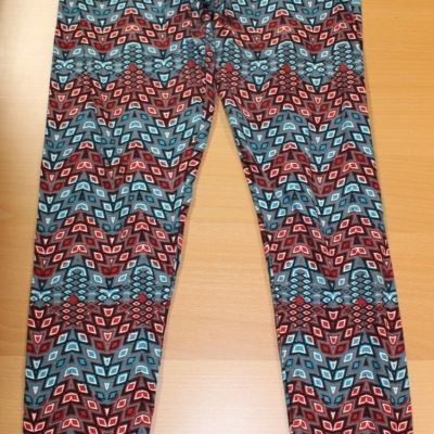 Womens Juniors Lularoe High Waist leggings Tall & Curvy Diamond Print Red / Blue