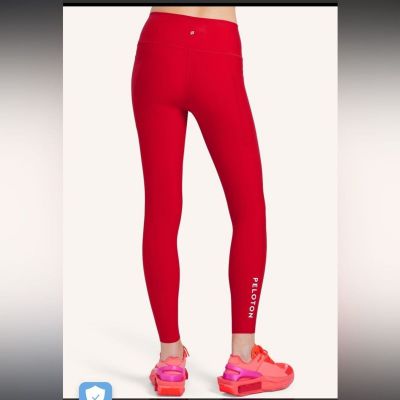 Peloton Women’s M High Rise Pocket Leggings Classic Red Cycling Sporty Workout