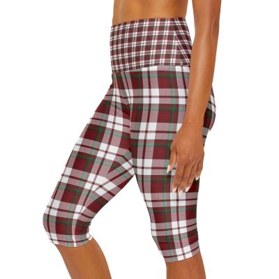 Christmas Plaid Yoga Leggings, Holiday Workout Pants Gift for Yogis, Red Green