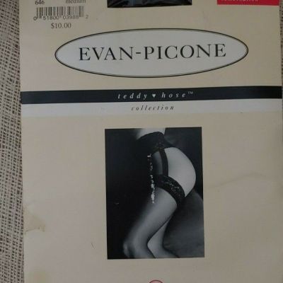 NEW Evan Picone Garter Stocking Combination Size Medium Black Onyx Style 646