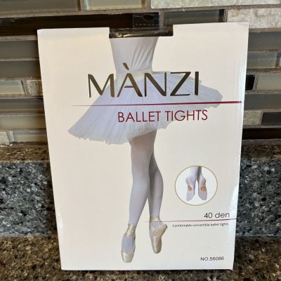 *NEW*Manzi 40 Den Womens Ballet Tights Convertible Size 4-6 Black